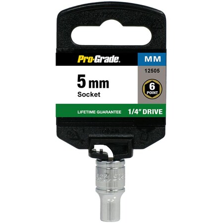 Pro-Grade Tools 1/4" Dr. 6 Pt. 5Mm Socket 12505